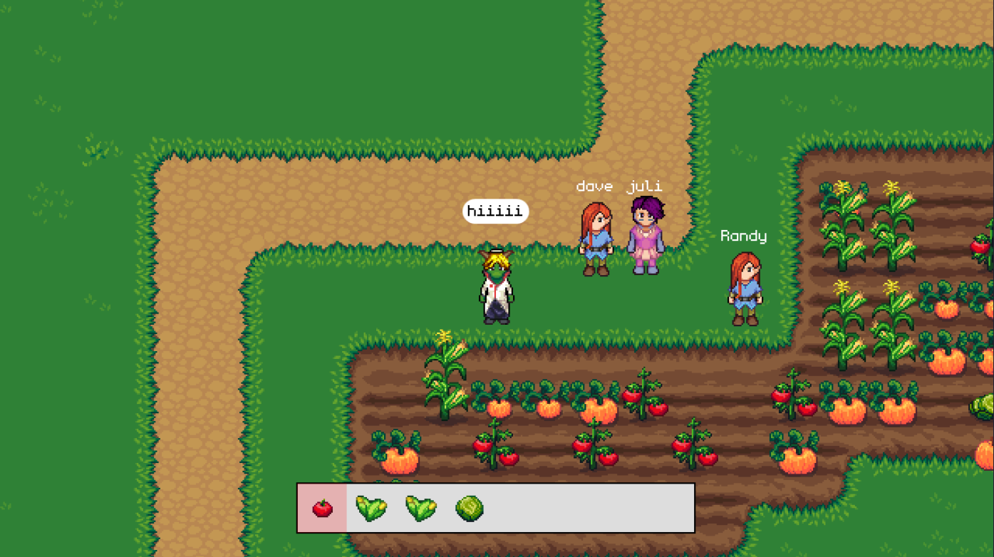 Screenshot of current Spritely staff plus co-founder Randy Farmer inGoblinville